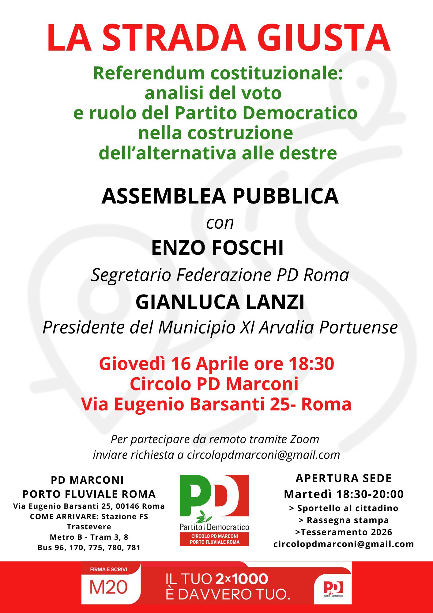 LA STRADA GIUSTA. Referendum costituzionale: analisi del voto   e ruolo del Partito Democratico nella costruzione dell’alternativa alle destre